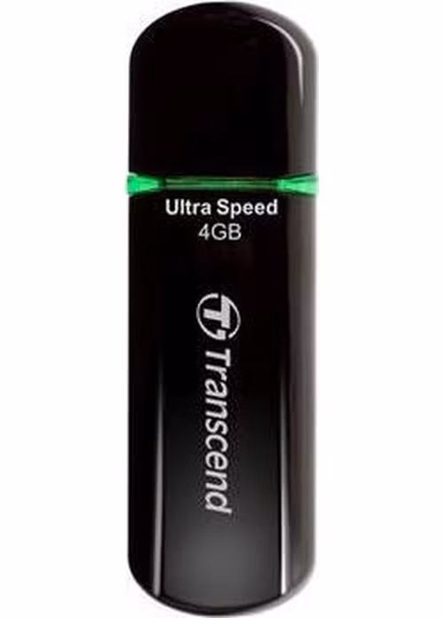 Transcend 4GB JetFlash 600, USB 2.0 flash disk, MLC, černo/zelený, LED indikace, vysokorychlostní, 32MB/s R, 12MB/s W