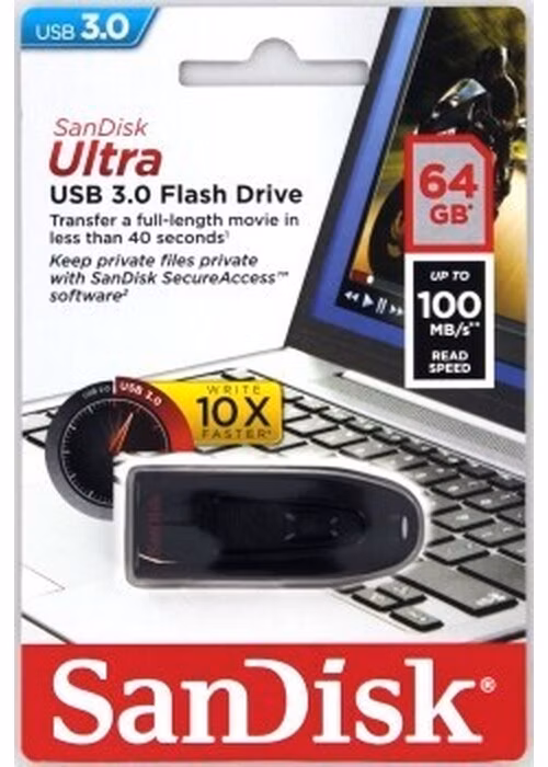 SanDisk Flash Disk 64 GB Ultra, USB 3.0, čierna