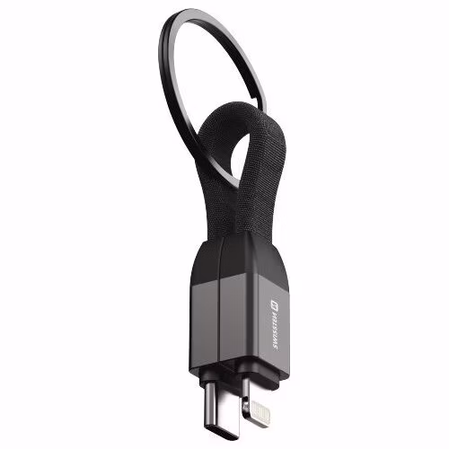 SWISSTEN MAGNETICKÝ KEYCHAIN KABEL USB-C / LIGHTNING 9,7 CM