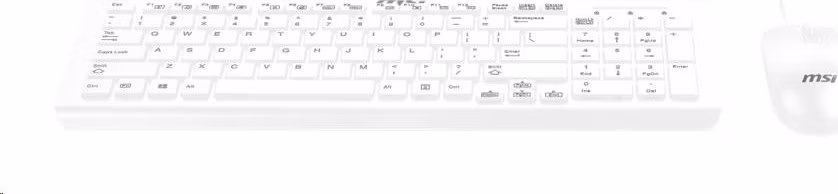 MSI set klávesnice a myši SK9626W, drátová, CZ/SK lokalizace, bílá