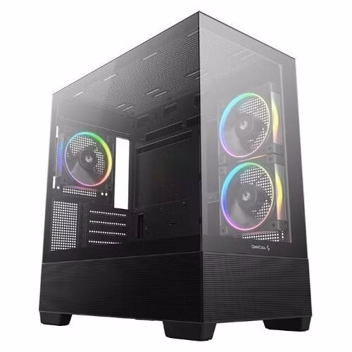 BAZAR - DEEPCOOL Case CG380 3F, mATX, ARGB, Průhledná bočnice, 3x120mm Fan, černá - Rozbaleno (Komplet)