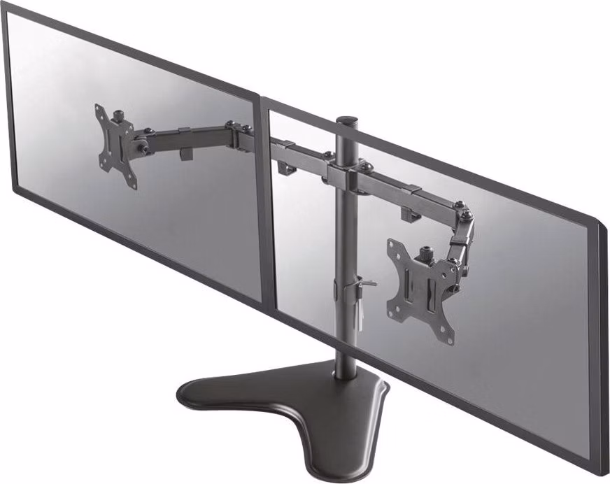 Neomounts FPMA-D550DDBLACK/Držák displeje/na stůl/10-32"/stojan/VESA 100X100/nosn. 2x8kg/2 displeje/černý