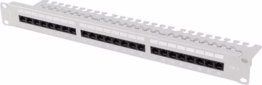LANBERG PATCH PANEL 24 PORTOV 1U 19" CAT.6 UTP S POLICIOU ŠEDÝ