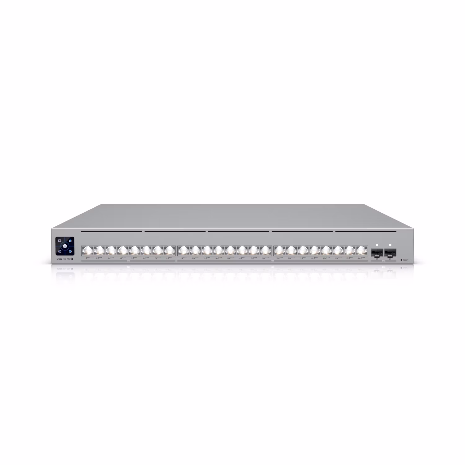 Ubiquiti UniFi Switch Pro XG 24 PoE - 16x 10GbE, 8x 2.5GbE, 2x SFP28, Etherlighting, 24x PoE+++ (PoE budget 720W)