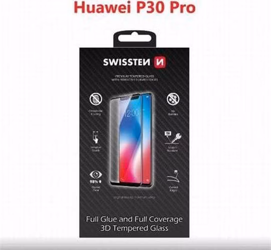 SWISSTEN OCHRANNÉ SKLO ULTRA DURABLE 3D HUAWEI P30 PRO ČERNÉ