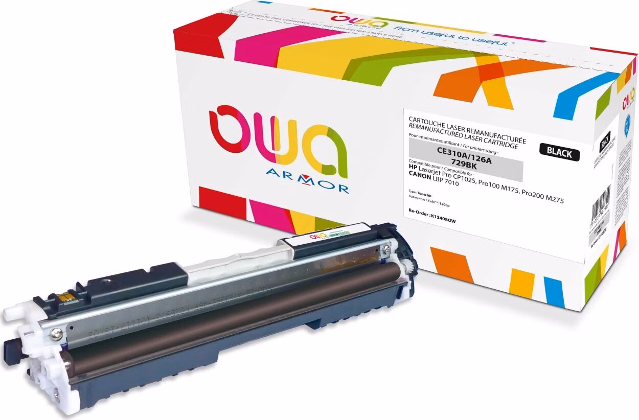 OWA Armor toner pre HP Laserjet Pro CP1025, Pro100 M175, Pro200 M275, 1200 strán, CE310A, čierna/čierna