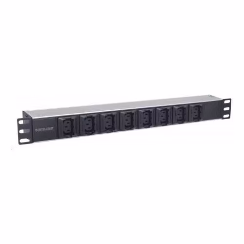 Intellinet PDU distribučný panel, 8x zásuvka C13, 1U rack, 2m odpojiteľný kábel, ochrana proti pádu