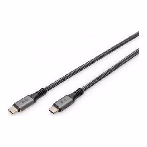 DIGITUS Připojovací kabel USB 4, TypC na TypeC, PP opletení AL-Housing 8K@60Hz, PD3.0, 40Gbits/s, 1m, bl.