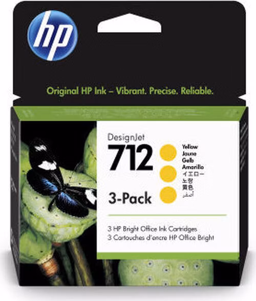 HP Ink Cartridge 712/Yellow/29-ml/3-Pack