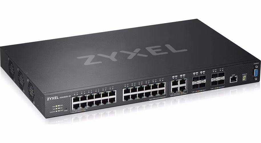 Zyxel XGS4600-32, 32-port Managed Layer3+ Gigabit switch, 24x Gigabit metal + 4x Gigabit dual personality (RJ45/SFP) + 4