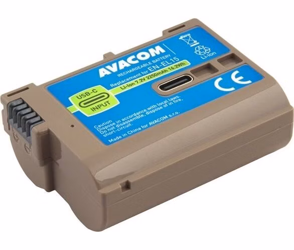 AVACOM Náhradní baterie Nikon EN-EL15 vstup USB-C Li-Ion 7.2V 2250mAh 16.2Wh
