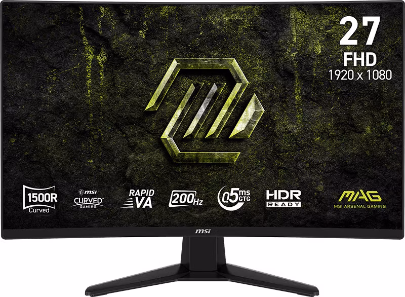 MSI Gaming monitor MAG 274CF E20 27" Rapid VA zakřivený/FHD/200Hz/0,5ms/2xHDMI/DP/černá