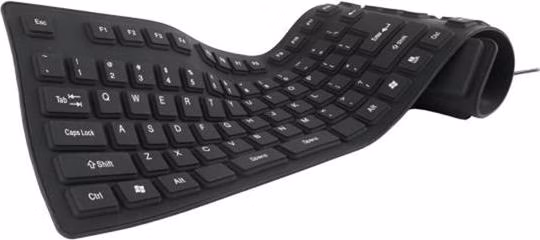 GEMBIRD KB-109F-B Flexibilní silikonová klávesnice voděodolná USB+OTG černá