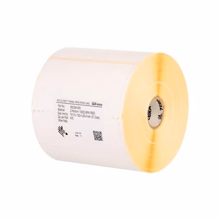 Zebra Label, Paper, 90x30mm; Thermal Transfer, Z-PERFORM 1000T, Uncoated, Permanent Adhesive, 76mm Core, EAZIPRICE