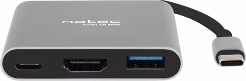 Natec multiport adaptér Fowler MINI USB-C PD, USB 3.0, HDMI 4K