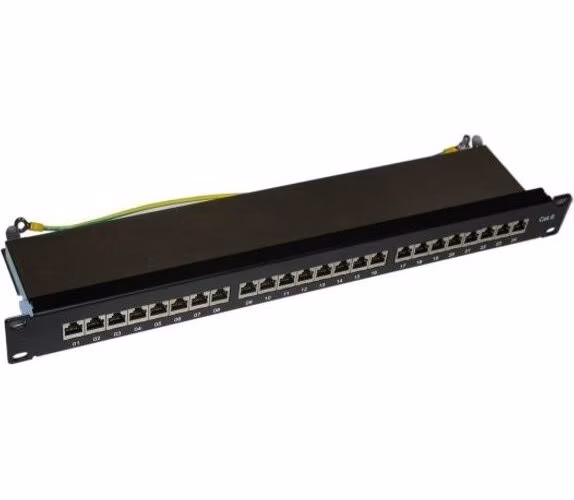 XtendLan Patch panel 19", 24 portů RJ-45, Cat6, stíněný, kovový kryt