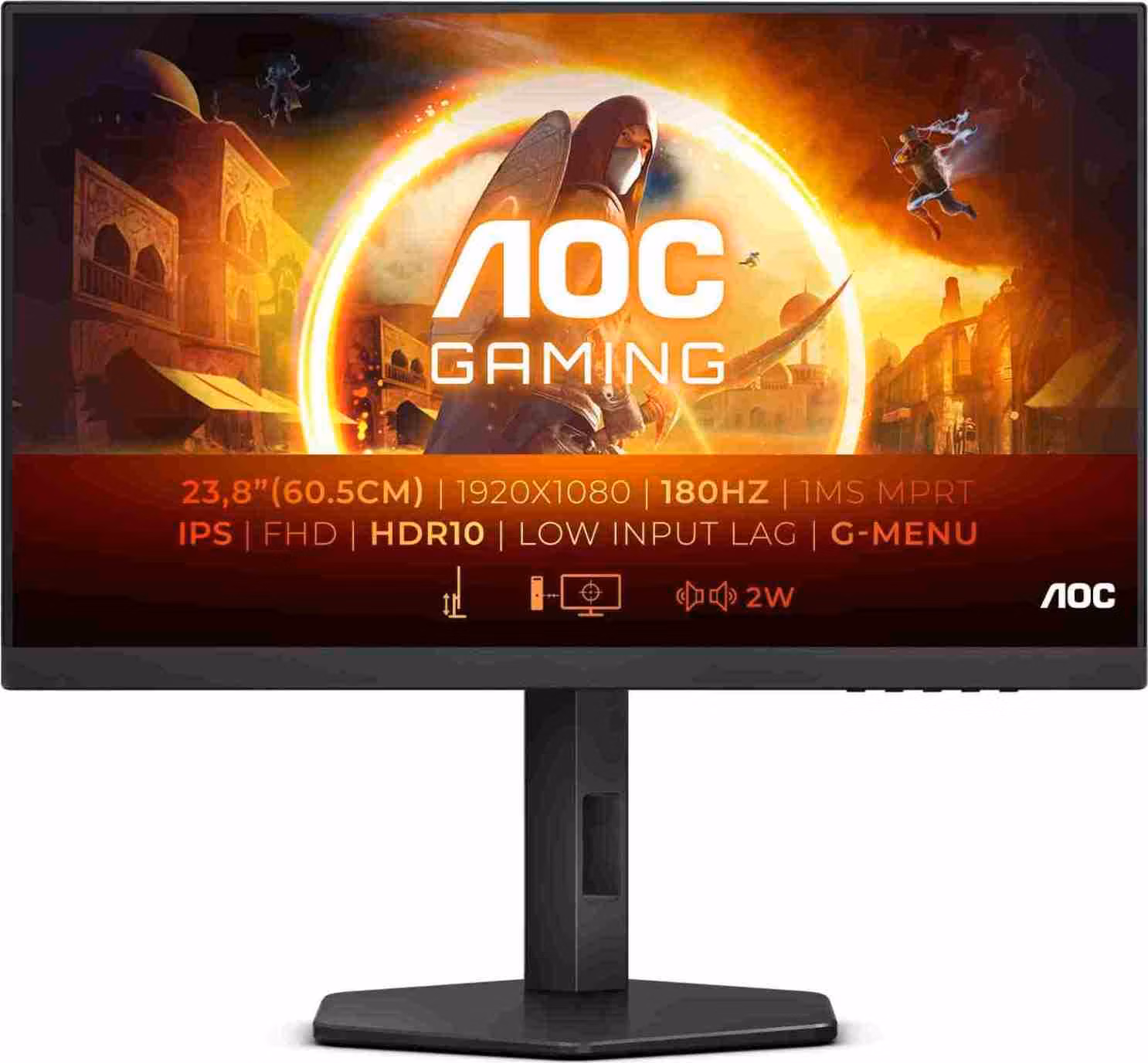 AOC MT IPS LCD WLED 27" 27G4X - IPS panel, 180Hz, 0,5ms, 1920x1080, 2xHDMI, DP, repro, pivot