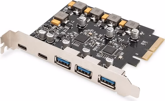 Digitus USB 3.1 přídavná karta PCI Express 2x USB-C + 3x USB A
