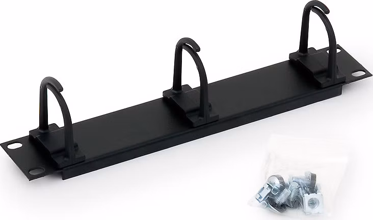 10" vyväzovací panel čierny 1U 3x plast