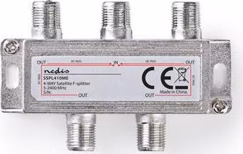 Nedis SSPL410ME - Satelitní F-Rozbočovač | Max. zisk 11,5 dB | 5–2 400 MHz | 4 výstupy
