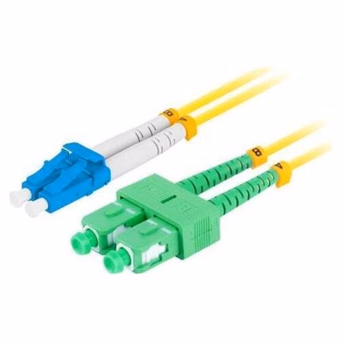 LANBERG optický patch cord SM LC/UPC-SC/APC duplex 0.5m LSZH G657A1 průměr 3mm žlutá