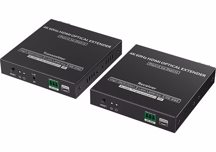 XtendLan HDMI přenos po optice, jedno vlákno, do 40km, SC konektor, 4k, s IR přenosem ovládání, pár