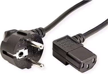 C-TECH Kabel síťový  2m 220/230V napájecí, lomený, VDE