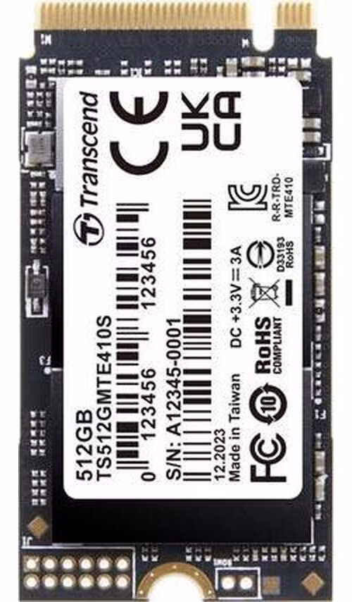 Transcend MTE410S 512GB SSD disk M.2 2242, NVMe PCIe Gen4 x4 3300MB/s R 1600MB/s W