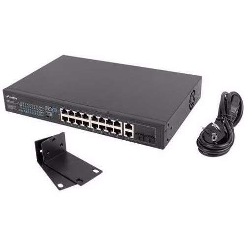 LANBERG SWITCH 16X 100MB POE+/2X 1GB/1X SFP UNMANAGED RACK 10" &amp; 19" GIGABIT ETHERNET 150W