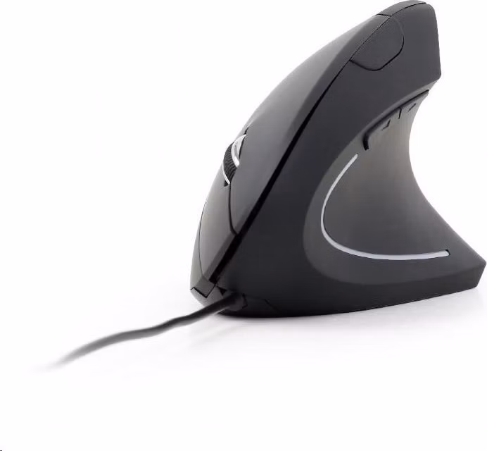 Myš GEMBIRD MUS-ERGO-01, drôtová, optická, vertikálna, 1200-3200 dpi, USB, čierna