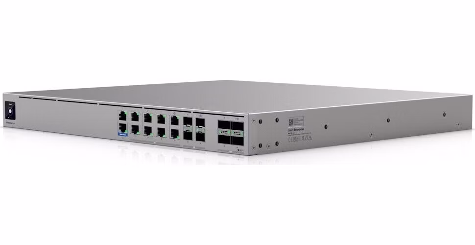 Ubiquiti UniFi Enterprise Firewall Core - Router, UniFi Network OS, NeXT AI, IDS/IPS, 10x 10GbE, 4x SFP28, 4x QSFP28