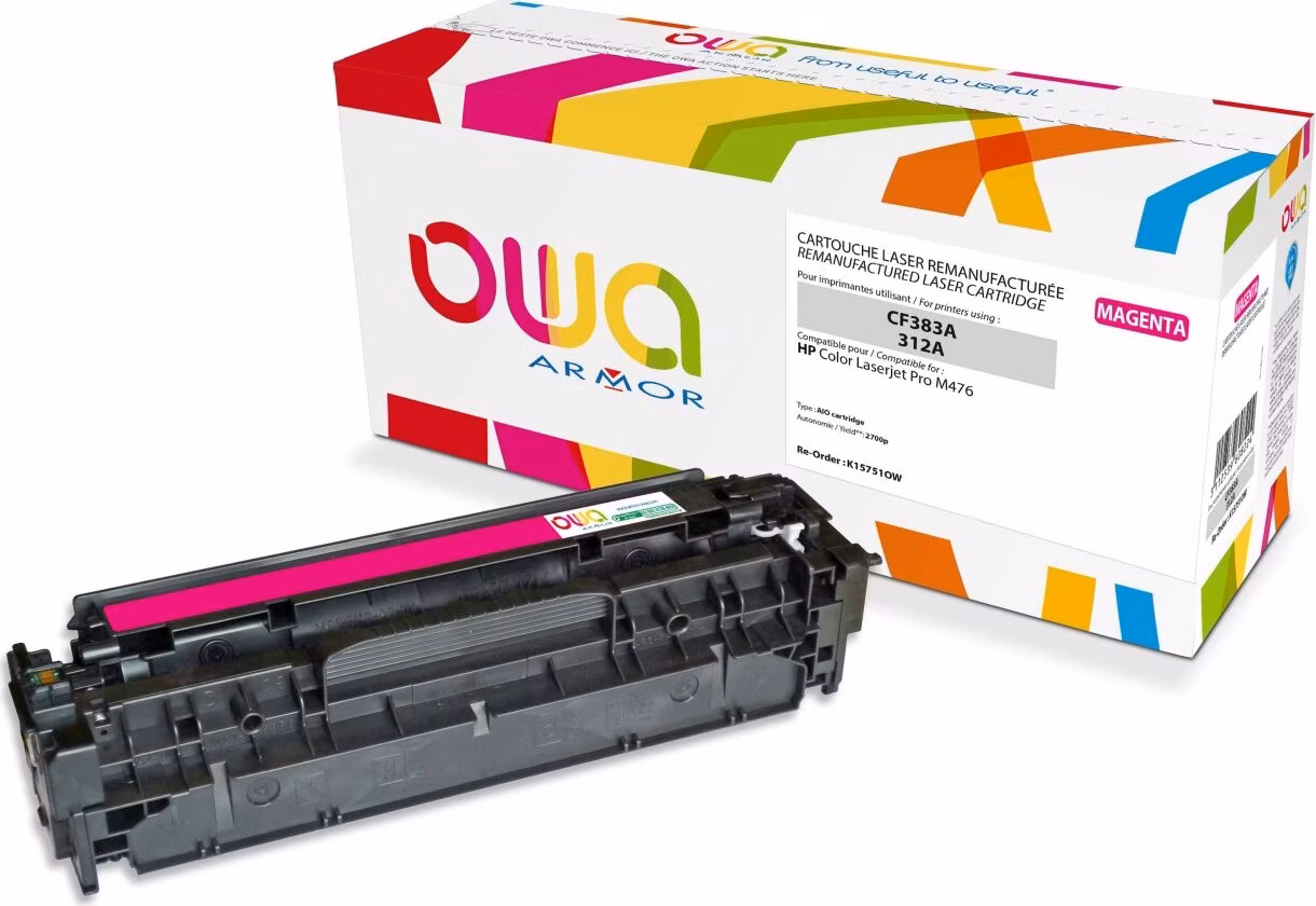 OWA Armor toner pre HP Color Laserjet Pro M476, 2700 strán, CF383A, červená/purpurová