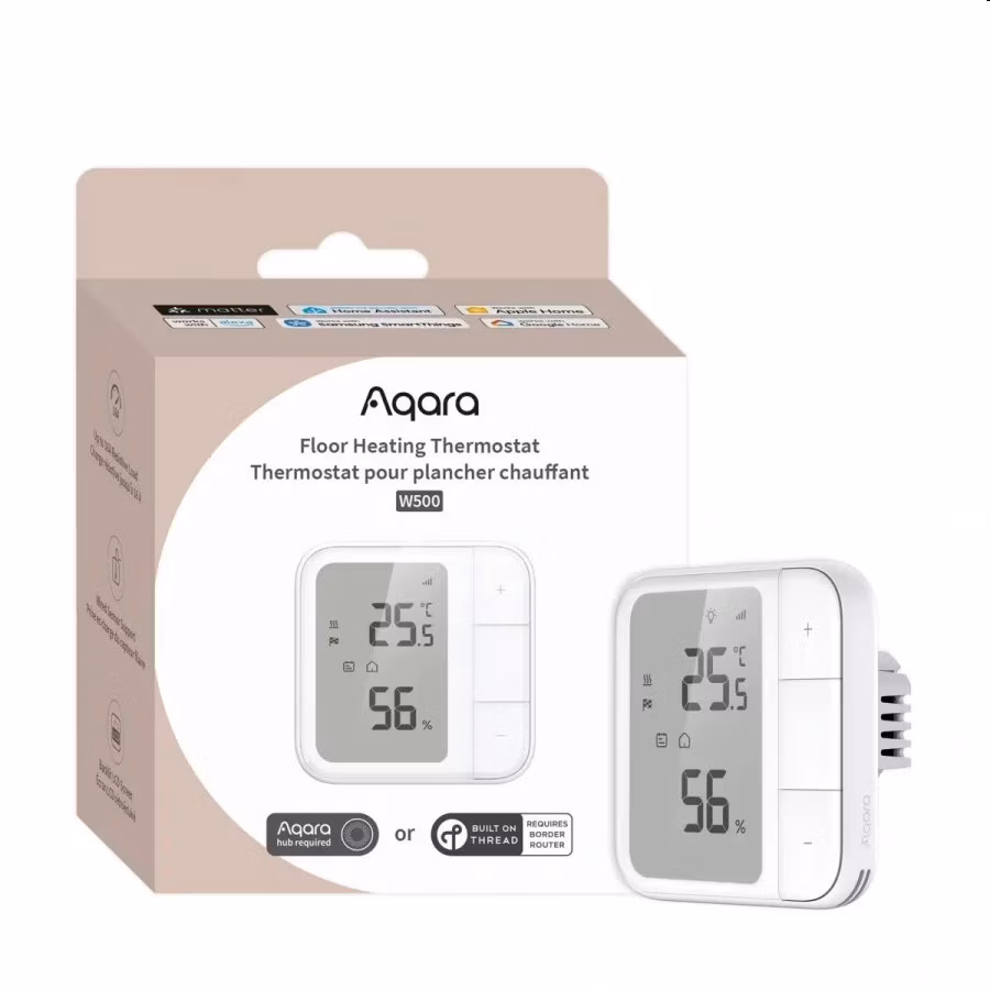 Aqara Smart Home Termostat pre podlahové kúrenie W500, Zigbee a Thread