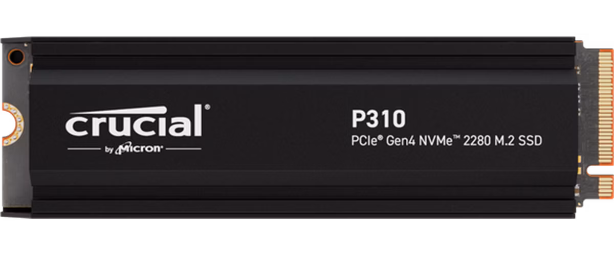 Crucial P310 1TB SSD PCIe Gen4 NVMe M.2 2280, r7100MB/s, w6000MB/s, s chladičom