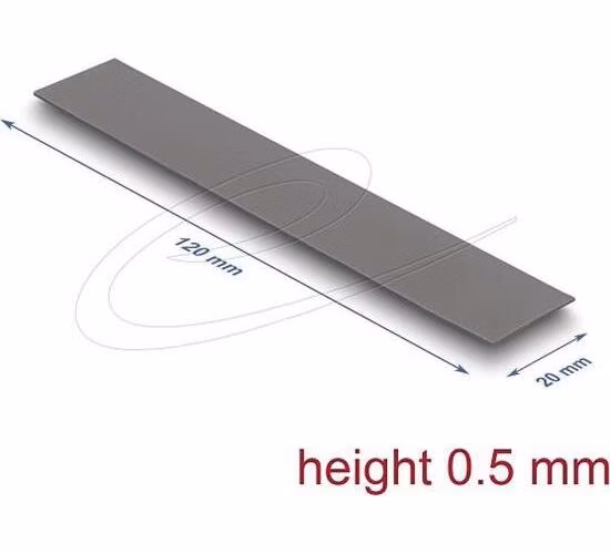 Delock Tepelně vodivá podložka 120 x 20 x 0,5 mm pro moduly M.2 3,2 W/mK - nízký únik oleje