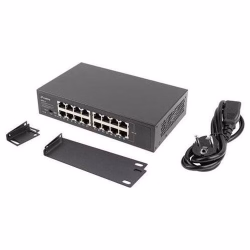 LANBERG PŘEPÍNAČ RSGE-16 16X 1GB GIGABITOVÝ ETHERNET NEŘÍZENÝ RACK 10"/19"