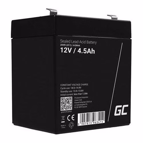 Green Cell AGM VRLA 12V 4.5Ah maintenance-free battery for UPS units