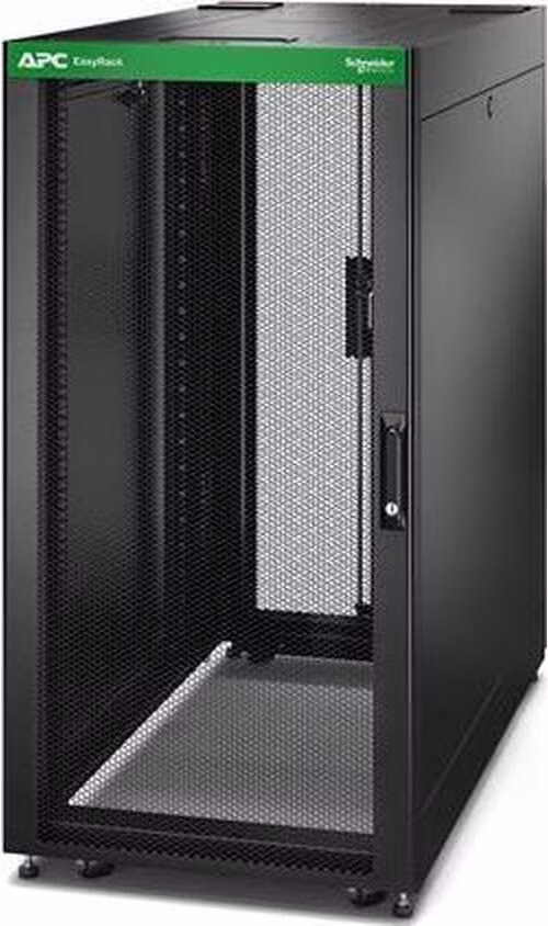 APC Easy Rack 600mm/24U/1200mm , with Roof, Side panel, castors, feet and 4 Brackets, No Bottom, black