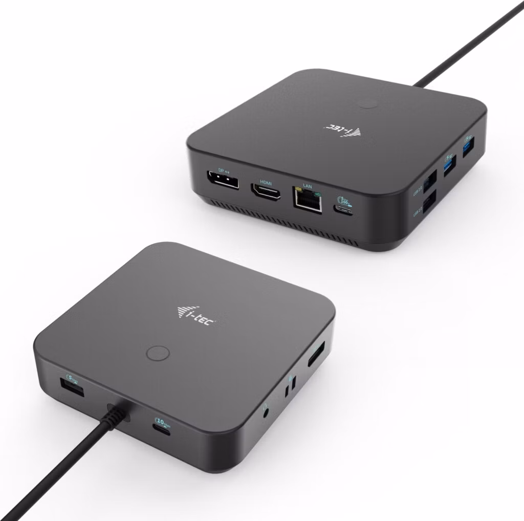 i-tec dokovací stanice/ 2x USB-C/ 2x USB 2.0/ 3x USB 3.0/ HDMI/ 2x DP/ LAN/ Power Delivery 100 W + univ. nabíječka 100 W