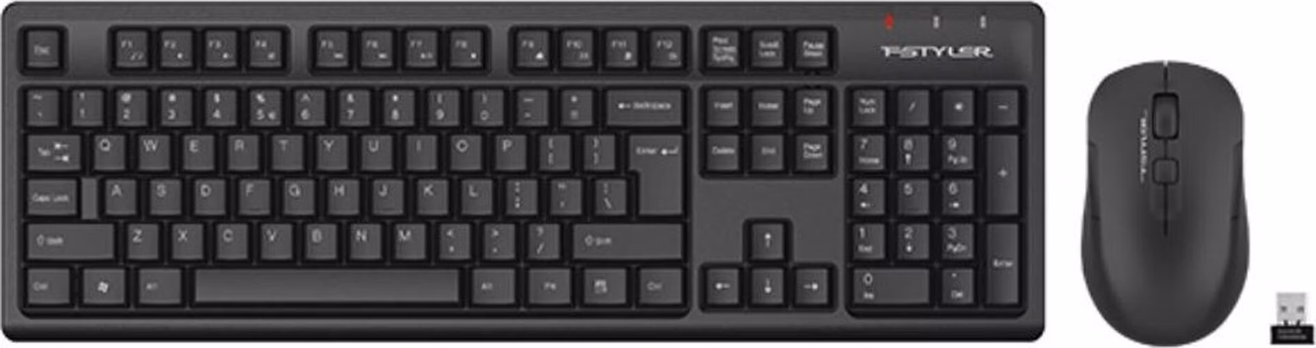 A4tech FG1200 FStyler, bezdrátový kancelářský set klávesnice s myší, 2,4G, černá