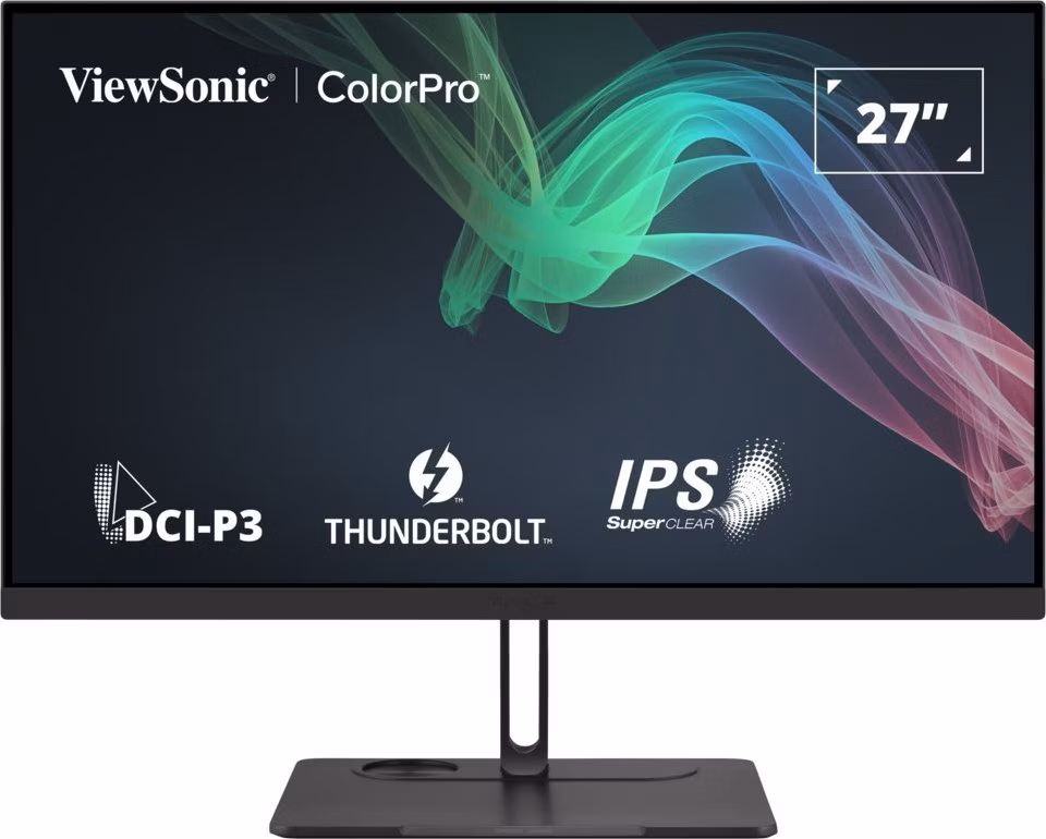 ViewSonic VP2776T-4K/27" 16:9 3840 x 2160 3 sides Frameless SuperClear IPS Monitor with 100% sRGB,98% DCI-P3,Thunderbolt