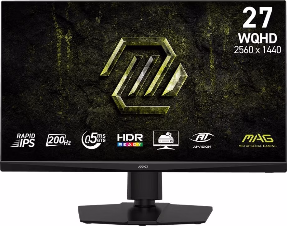 MSI MAG 272QPF E20/ 27"/ 2560x1440 / IPS/ 0,5ms/ 200Hz/ 300cd/m2/ 1000:1/ HDMI/ DP/ VESA/ PIVOT/ černý