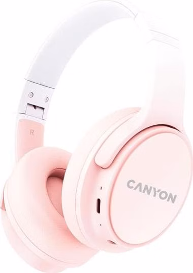 Canyon BTHS-4, OnRiff 4 Bluetooth bezdrôtové slúchadlá, 50 hod výdrž, skladacie, ružové