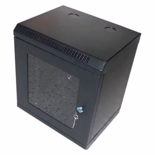 OCRACK OCC-10-4U-SBK, Rozvádzač 4U, 280mm, 10" prevedenie, čierny, sklenené dvere