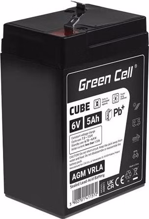 Green Cell CUBE AGM IP54 6V 5Ah VRLA Battery Gel deep cycle toys for kids alarm systems
