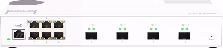 QNAP řízený switch QSW-M2106-4S (6x 2,5GbE RJ45 a 4x 10GbE SFP+)