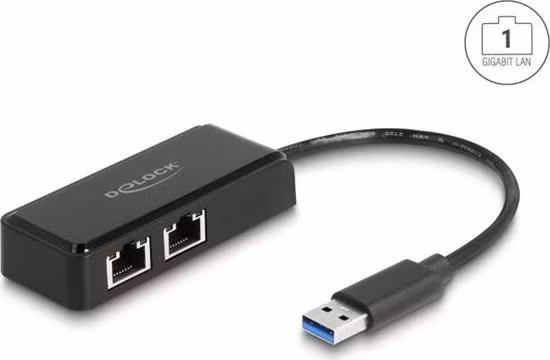 Delock Adaptér USB Typu-A sítě 2 x Gigabit LAN