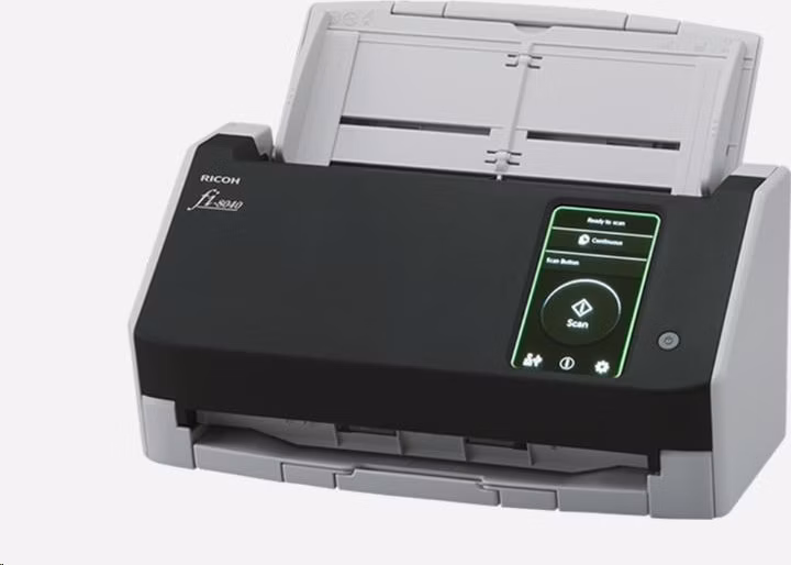 RICOH skener Fi-8040 A4, průchodový, 40ppm, 600dpi, LAN RJ45-1000, USB 3.2,ADF 50listů, 6000listů za den