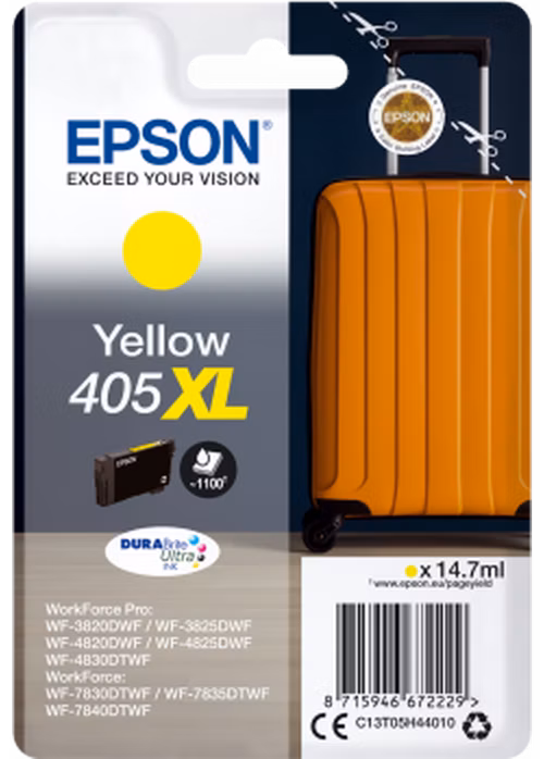Epson inkoustová nápln 405XL DURABrite Ultra Ink/ C13T05H44010/ yellow
