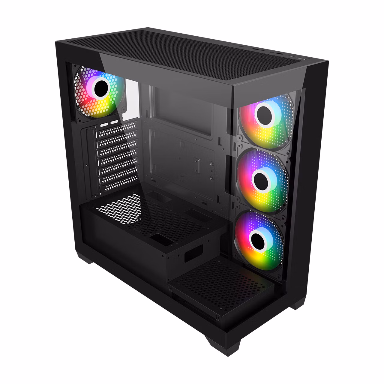 FSP M340-BA/Midi Tower/Transpar./Čierna